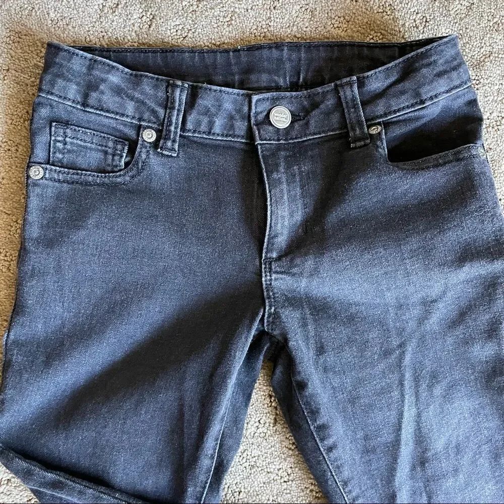 Wonder Nation Dark-Gray Girls Jeans Size 8 Zip and Button 4 Pockets - Picture 3 of 16